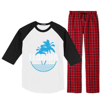 Florida Beach Vibes Usa America Gift Raglan Sleeve Pajama Set