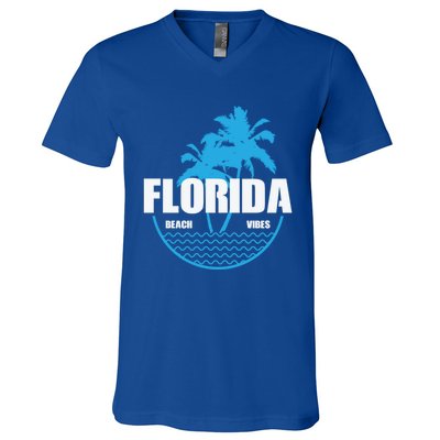 Florida Beach Vibes Usa America Gift V-Neck T-Shirt