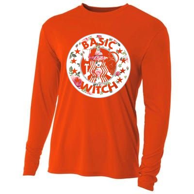 Funny Basic Witch Halloween Gift Witch Flower Gift Cooling Performance Long Sleeve Crew