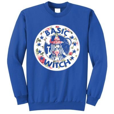 Funny Basic Witch Halloween Gift Witch Flower Gift Tall Sweatshirt