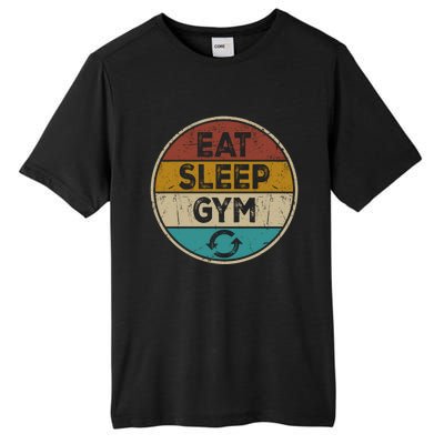 Funny Bodybuilder Workout Vintage Cute Gift Eat Sleep Gym Repeat Gift Tall Fusion ChromaSoft Performance T-Shirt