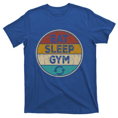 Funny Bodybuilder Workout Vintage Cute Gift Eat Sleep Gym Repeat Gift T-Shirt