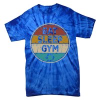 Funny Bodybuilder Workout Vintage Cute Gift Eat Sleep Gym Repeat Gift Tie-Dye T-Shirt