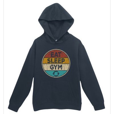 Funny Bodybuilder Workout Vintage Cute Gift Eat Sleep Gym Repeat Gift Urban Pullover Hoodie