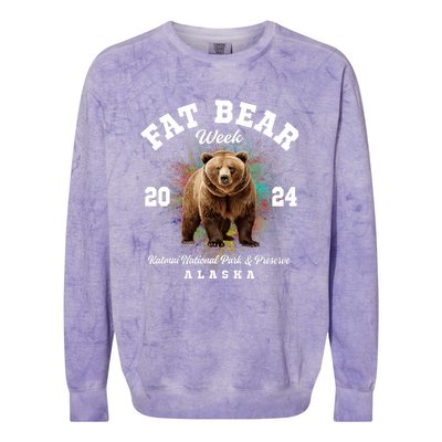 Fat Bear Week 2024 Katmai National Park And Preserve Alaska Colorblast Crewneck Sweatshirt