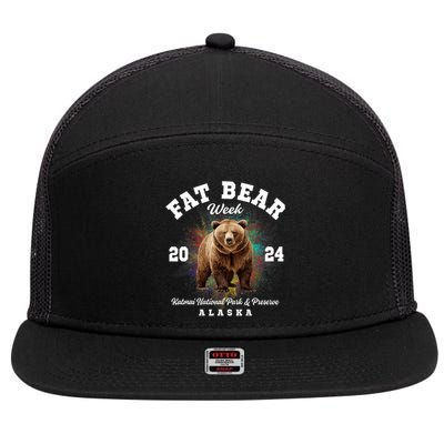 Fat Bear Week 2024 Katmai National Park And Preserve Alaska 7 Panel Mesh Trucker Snapback Hat