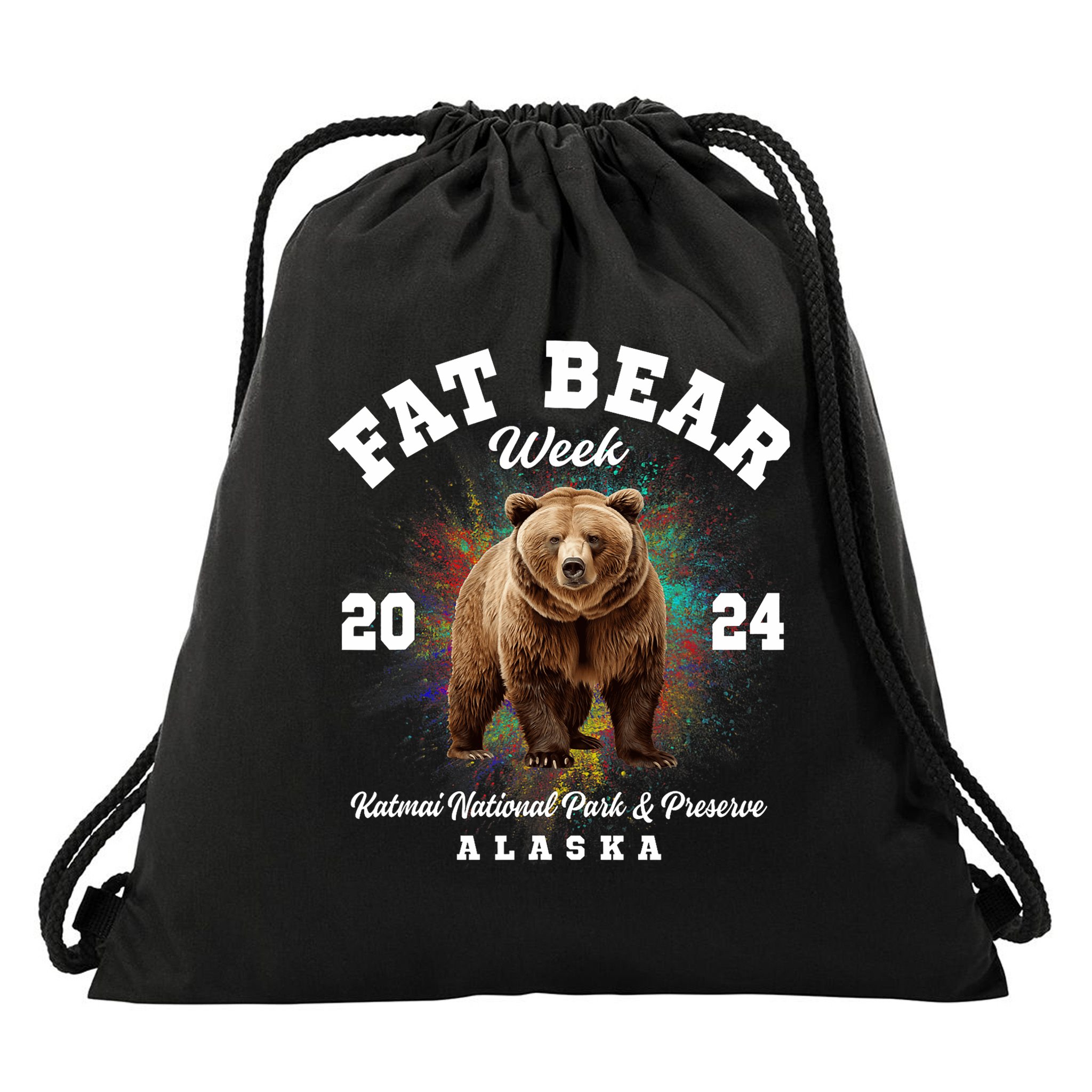Fat Bear Week 2024 Katmai National Park And Preserve Alaska Drawstring Bag