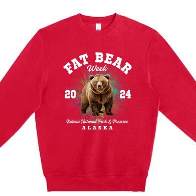 Fat Bear Week 2024 Katmai National Park And Preserve Alaska Premium Crewneck Sweatshirt