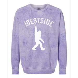 Funny Bigfoot Westside Hand Sign For California West Coast Colorblast Crewneck Sweatshirt