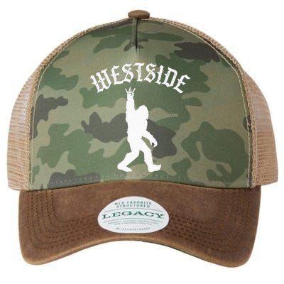 Funny Bigfoot Westside Hand Sign For California West Coast Legacy Tie Dye Trucker Hat