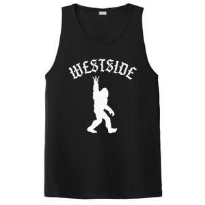 Funny Bigfoot Westside Hand Sign For California West Coast PosiCharge Competitor Tank