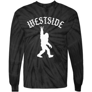 Funny Bigfoot Westside Hand Sign For California West Coast Tie-Dye Long Sleeve Shirt