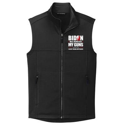 Funny Biden Will Never Get My Guns I Keep Them Upstairs Cute Gift Collective Smooth Fleece Vest