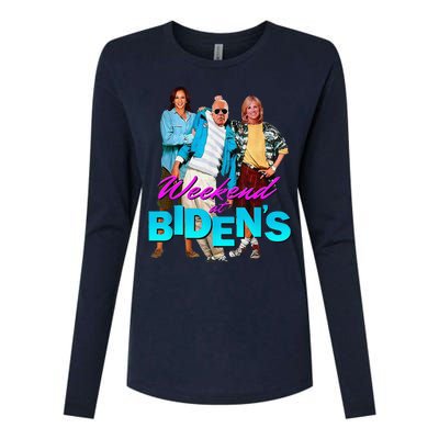 Funny Biden Weekend At Bidens Funny Womens Cotton Relaxed Long Sleeve T-Shirt