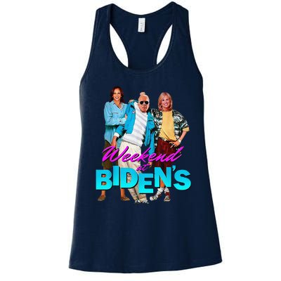 Funny Biden Weekend At Bidens Funny Women's Racerback Tank