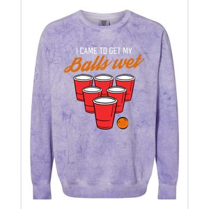 Funny Balls Wet Beer Pong Ing Frat Cool Gift Gift Colorblast Crewneck Sweatshirt