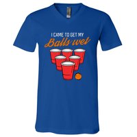 Funny Balls Wet Beer Pong Ing Frat Cool Gift Gift V-Neck T-Shirt