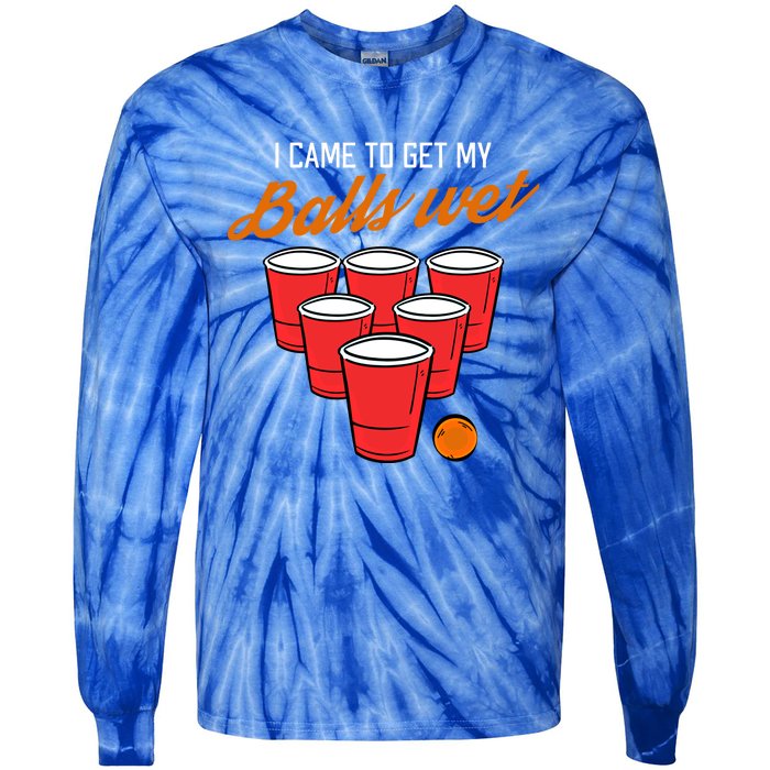 Funny Balls Wet Beer Pong Ing Frat Cool Gift Gift Tie-Dye Long Sleeve Shirt