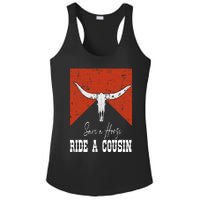 Funny Bull Western Save A Horse Ride A Cousin Ladies PosiCharge Competitor Racerback Tank