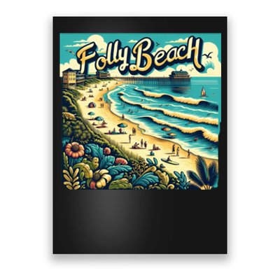 Folly Beach Watercolor Fun Summer Poster