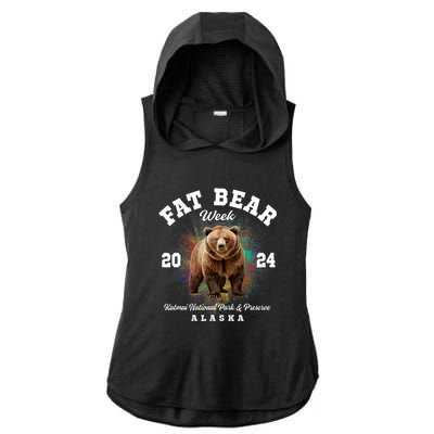 Fat Bear Week 2024 Katmai National Park Ladies PosiCharge Tri-Blend Wicking Draft Hoodie Tank