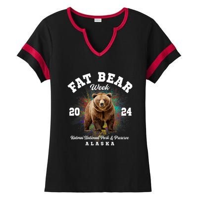 Fat Bear Week 2024 Katmai National Park Ladies Halftime Notch Neck Tee