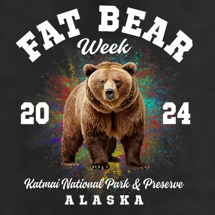 Fat Bear Week 2024 Katmai National Park 7 Panel Mesh Trucker Snapback Hat