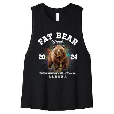 Fat Bear Week 2024 Katmai National Park Women's Racerback Cropped Tank