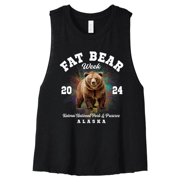 Fat Bear Week 2024 Katmai National Park Women's Racerback Cropped Tank