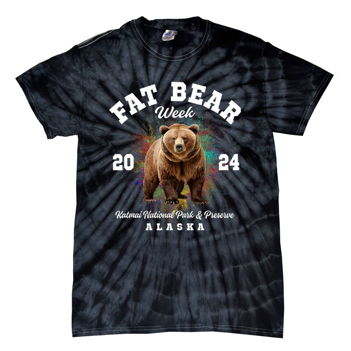 Fat Bear Week 2024 Katmai National Park Tie-Dye T-Shirt