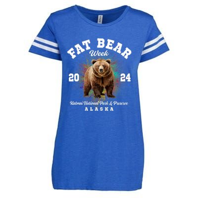 Fat Bear Week 2024 Katmai National Park Enza Ladies Jersey Football T-Shirt