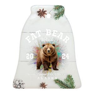 Fat Bear Week 2024 Katmai National Park Ceramic Bell Ornament