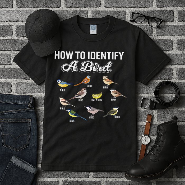 Funny Bird Watcher How To Identify A Bird Unique Birder Tall T-Shirt