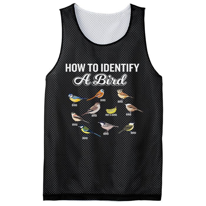 Funny Bird Watcher How To Identify A Bird Unique Birder Mesh Reversible Basketball Jersey Tank