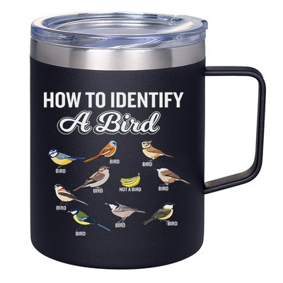 Funny Bird Watcher How To Identify A Bird Unique Birder 12oz Stainless Steel Coffee Mug