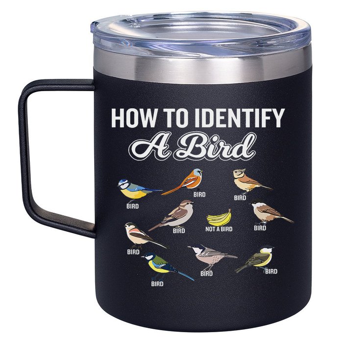 Funny Bird Watcher How To Identify A Bird Unique Birder 12oz Stainless Steel Coffee Mug