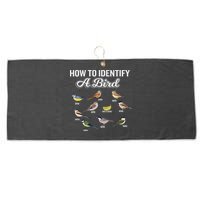 Funny Bird Watcher How To Identify A Bird Unique Birder Large Microfiber Waffle Golf Towel
