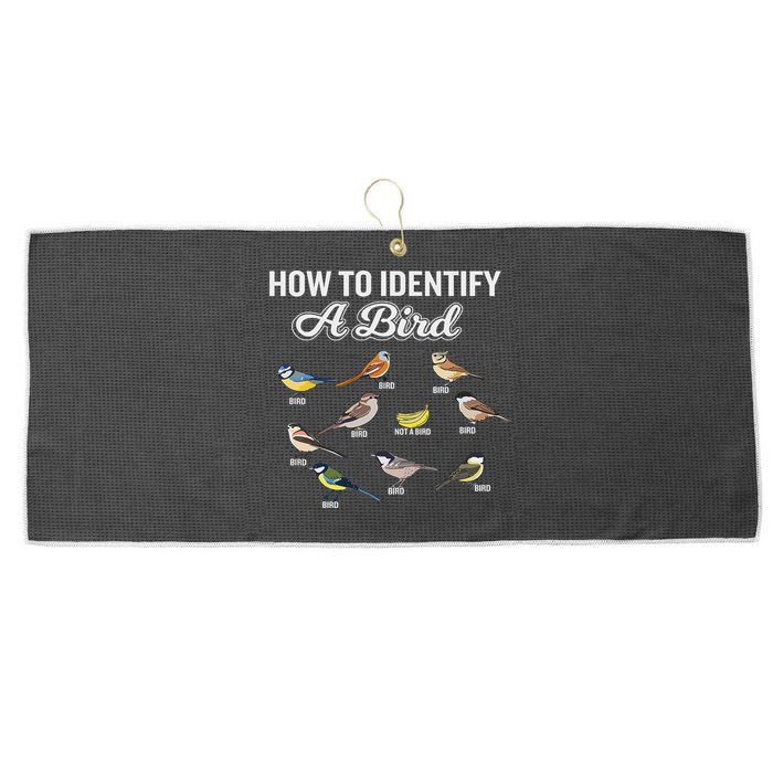 Funny Bird Watcher How To Identify A Bird Unique Birder Large Microfiber Waffle Golf Towel