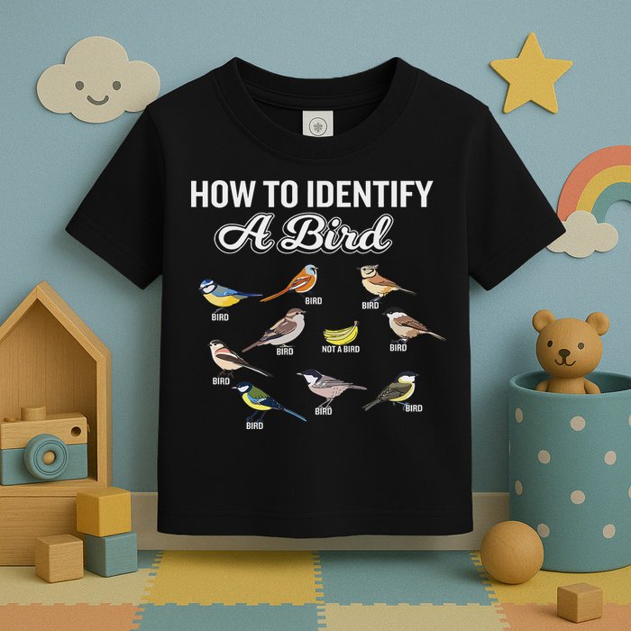 Funny Bird Watcher How To Identify A Bird Unique Birder Toddler T-Shirt