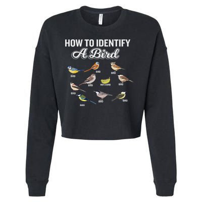 Funny Bird Watcher How To Identify A Bird Unique Birder Cropped Pullover Crew