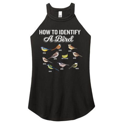 Funny Bird Watcher How To Identify A Bird Unique Birder Women's Perfect Tri Rocker Tank
