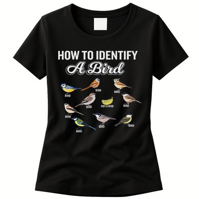 Funny Bird Watcher How To Identify A Bird Unique Birder Womens T-Shirt