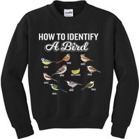 Funny Bird Watcher How To Identify A Bird Unique Birder Kids Sweatshirt