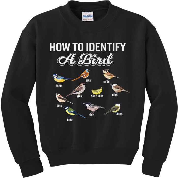 Funny Bird Watcher How To Identify A Bird Unique Birder Kids Sweatshirt