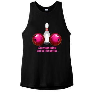 Funny Bowling Women Mind Out Of The Gutter Ladies PosiCharge Tri-Blend Wicking Tank