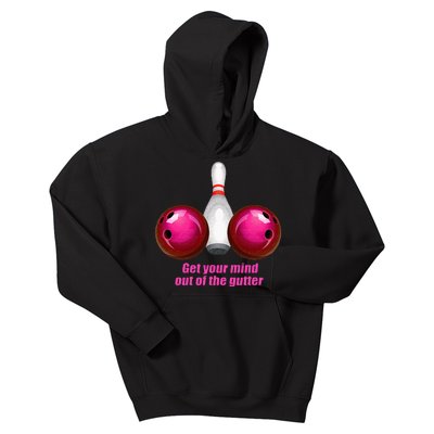 Funny Bowling Women Mind Out Of The Gutter Kids Hoodie