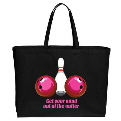 Funny Bowling Women Mind Out Of The Gutter Cotton Canvas Jumbo Tote