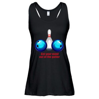 Funny Bowling Women Mind Out Of The Gutter Ladies Essential Flowy Tank