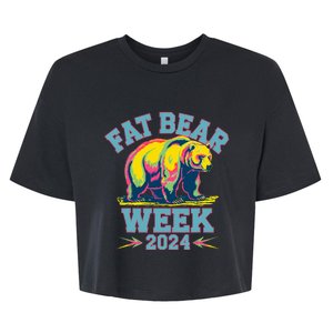 Fat Bear Week 2024 Grazer Animal Lover Alaska Katmai Nature Bella+Canvas Jersey Crop Tee