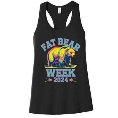 Fat Bear Week 2024 Grazer Animal Lover Alaska Katmai Nature Women's Racerback Tank